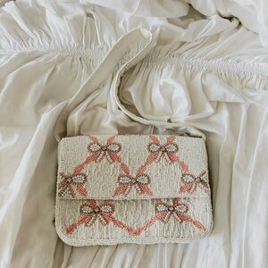 Altar’d State Beaded Bag - Pink/White Bow Print